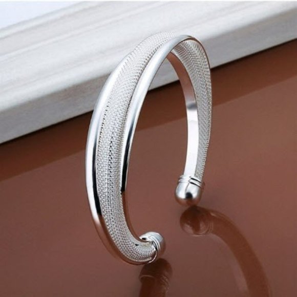Silver Plated Twist Cuff Bracelet - Picture 1 of 8